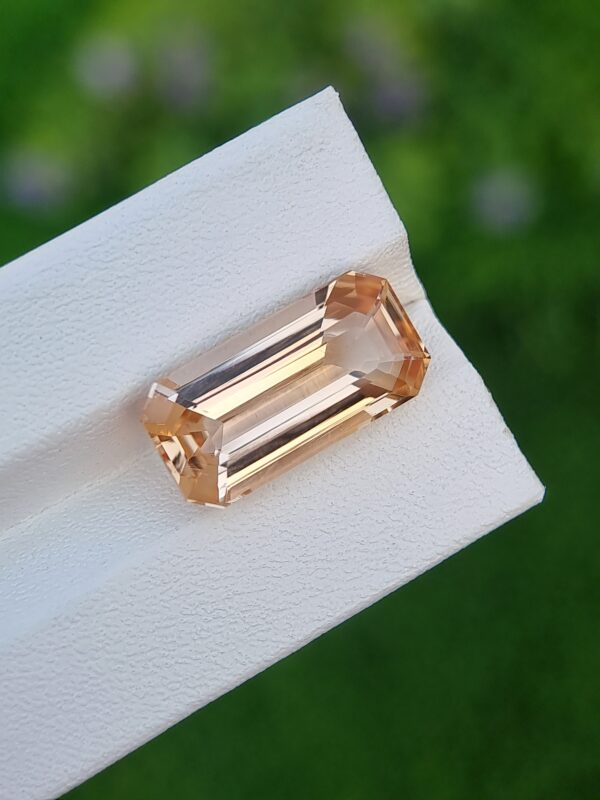 11.97 ct Natural Imperial Topaz – Emerald Cut, Orange, Untreated Gemstone