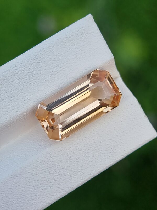11.97 ct Natural Imperial Topaz – Emerald Cut, Orange, Untreated Gemstone