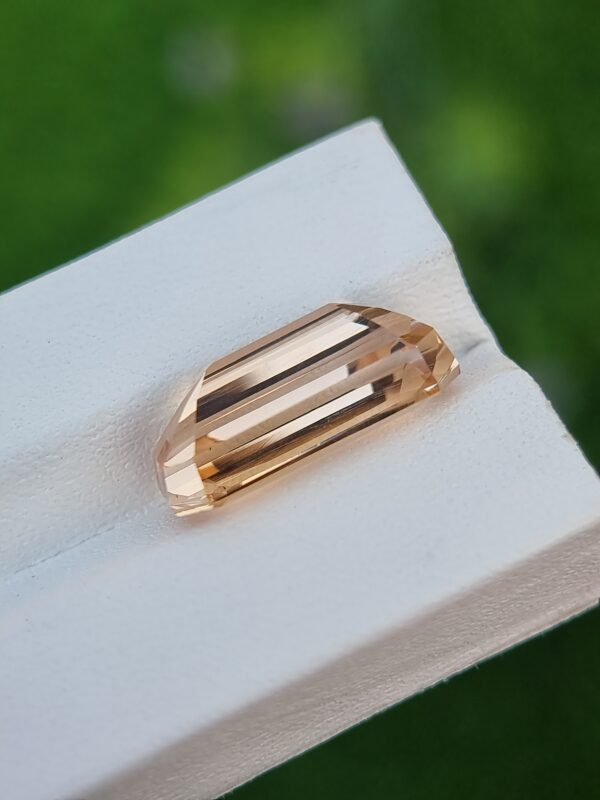 11.97 ct Natural Imperial Topaz – Emerald Cut, Orange, Untreated Gemstone