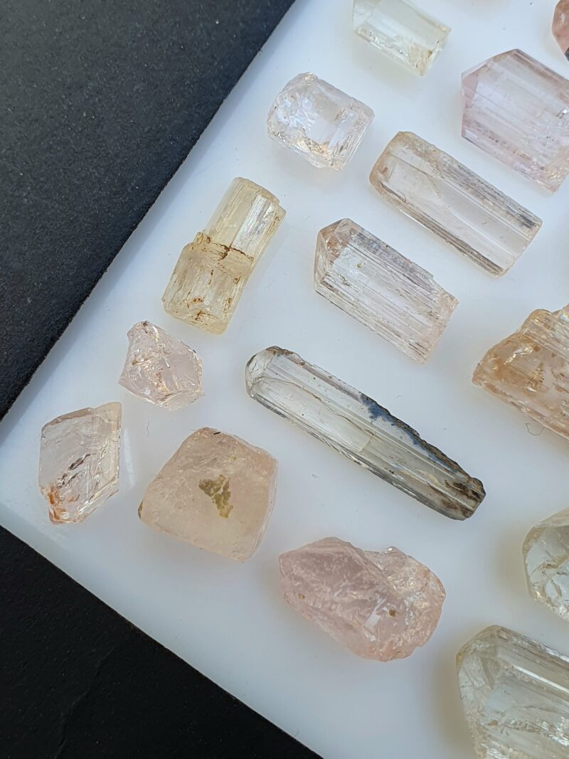 Raw Imperial and Pink topaz crystals from katlang paksitan