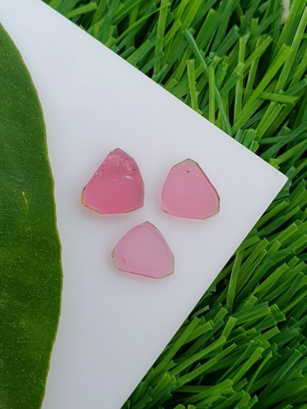 pink tourmaline slices