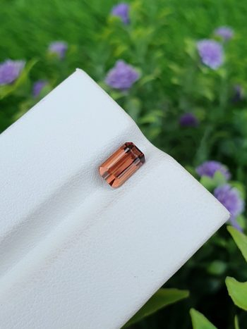 orange tourmaline stone from Afghanistan loupe Clean