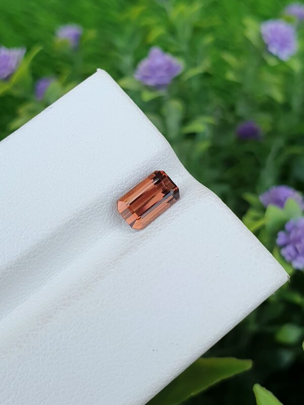 orange tourmaline stone from Afghanistan loupe Clean
