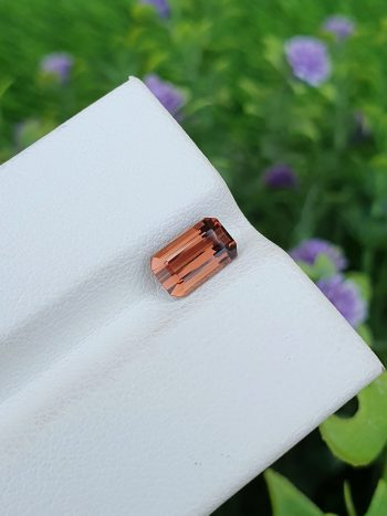 orange tourmaline stone from Afghanistan loupe Clean