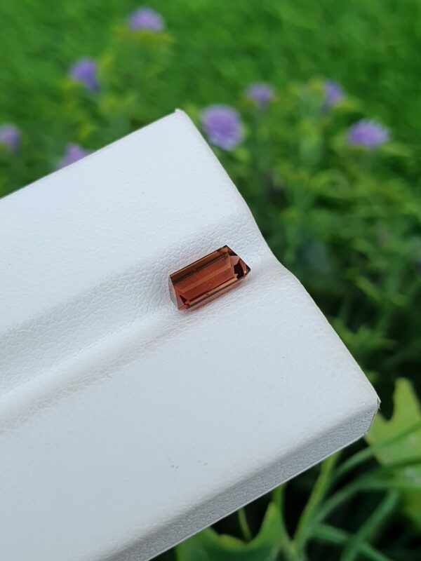 orange tourmaline stone from Afghanistan loupe Clean