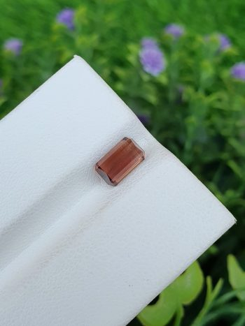 orange tourmaline stone from Afghanistan loupe Clean
