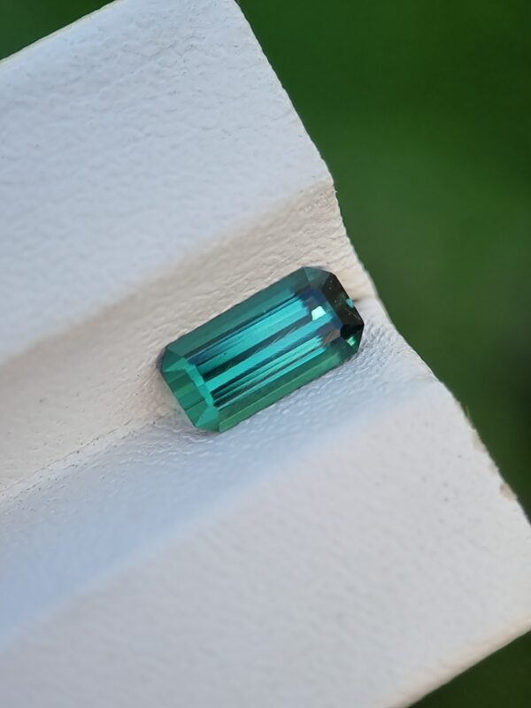 Natural Bluish Green Emerald Cut Tourmaline 0.92 ct from Afghanistan