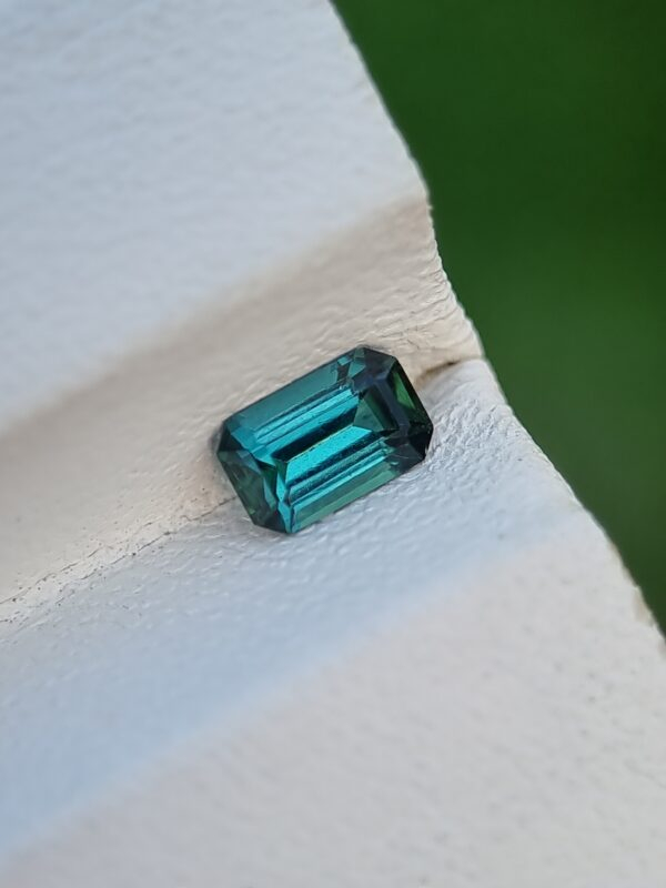 Natural Slightly Greenish Blue Emerald Cut Tourmaline 0.38 ct from Afghanistan | Eye Clean
