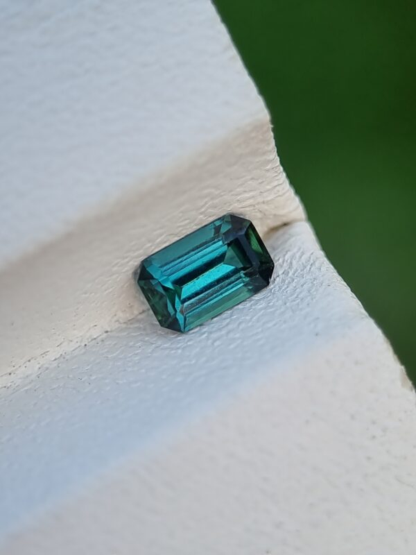 Natural Slightly Greenish Blue Emerald Cut Tourmaline 0.38 ct from Afghanistan | Eye Clean