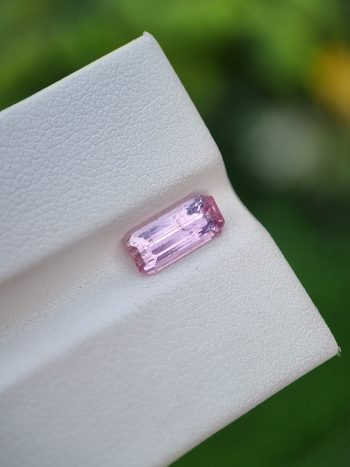 1.43 ct Natural Imperial Pink Topaz Gemstone - Emerald Cut - From Katlang Pakistan