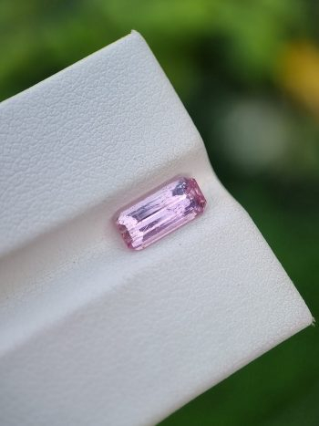 1.43 ct Natural Imperial Pink Topaz Gemstone - Emerald Cut - From Katlang Pakistan