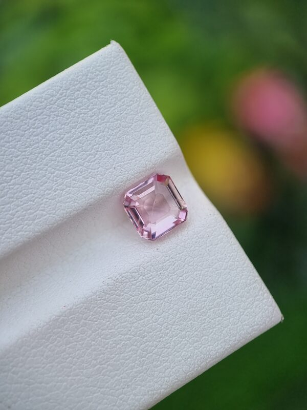 1.31 ct Natural Imperial Pink Topaz - Square Cut Gemstone From Katlang Pakistan