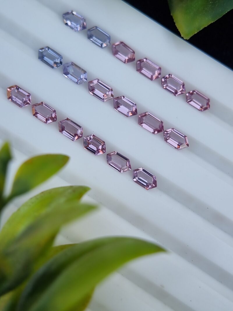 Calibrated Natural Spinel Gemstones Lot from Badakhshan, Afghanistan - 3.64 ct, Pink, Purple, Violet