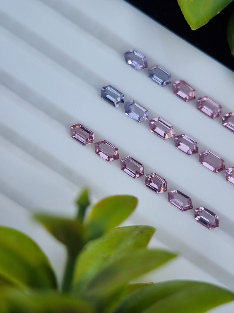 Calibrated Natural Spinel Gemstones Lot from Badakhshan, Afghanistan - 3.64 ct, Pink, Purple, Violet