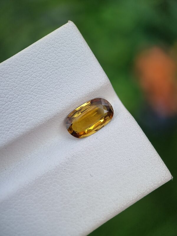 natural Epidote gemstone with a brownish-yellow color and a mixed cut | From Pakistan | 1.39 ct