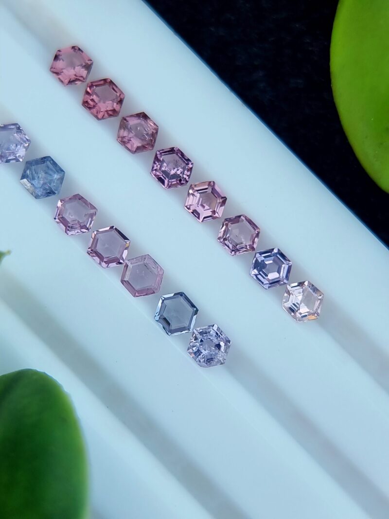 Natural Spinel Gemstone Lot - Purple & Violet Hexagonal Gems | Calibrated | 2.23 ct