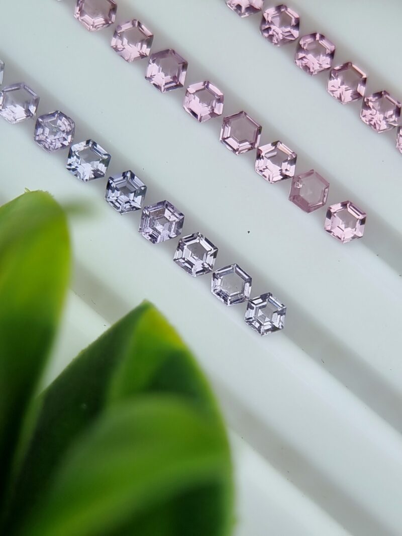 3.17 ct Calibrated Natural Hexagonal Spinel Gemstone Lot - Pinkish Purple & Violet Badakhshan Spinel
