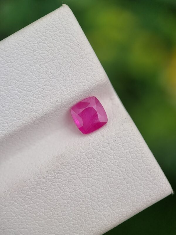 0.75 ct Natural Ruby - Reddish Pink Cushion Shape Gemstone from Jegdalak, Afghanistan