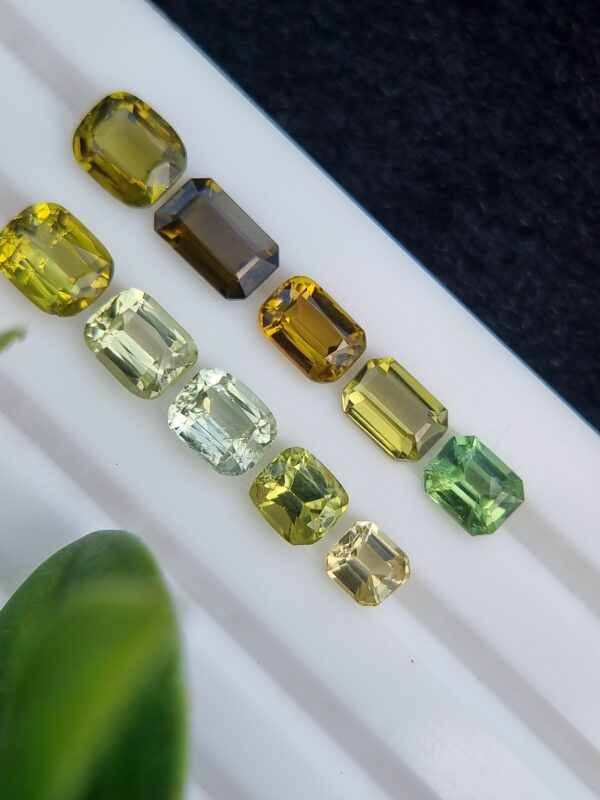 Lot of ten natural tourmalines, 8.53 ct total, with emerald and cushion cuts, from Afghanistan, untreated.