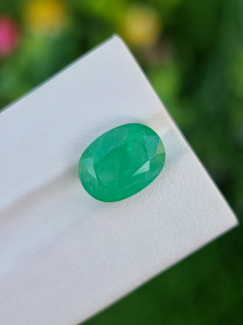 Natural Emerald Gemstone | 5.94 ct | Oval Cut | Rich Green Color