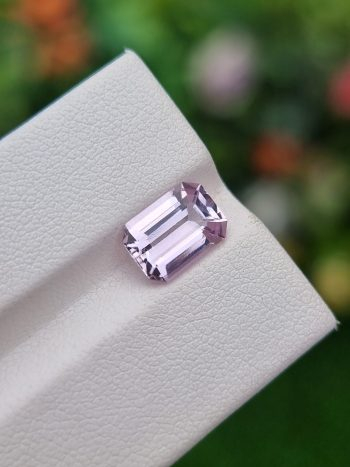 2.69 carat natural pink Imperial Topaz emerald cut, loupe clean, from Katlang, Pakistan