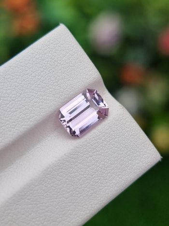 2.69 carat natural pink Imperial Topaz emerald cut, loupe clean, from Katlang, Pakistan