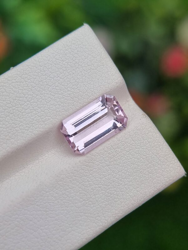 3.82 carat eye-clean pink Imperial Topaz emerald cut, from Katlang, Pakistan