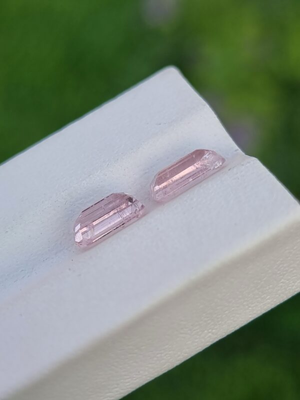 Pair of Natural Imperial Topaz (1.29 ct & 1.16 ct) with Emerald Cut from Katlang, Pakistan