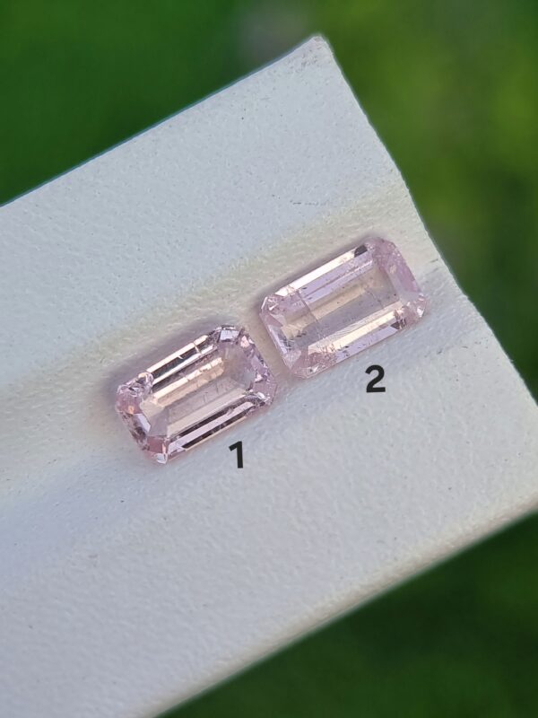 Pair of Natural Imperial Topaz (1.29 ct & 1.16 ct) with Emerald Cut from Katlang, Pakistan