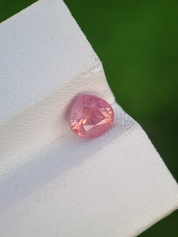 Natural pear shaped sapphire 1.06 ct orangish pink from Badakhshan, Afghanistan
