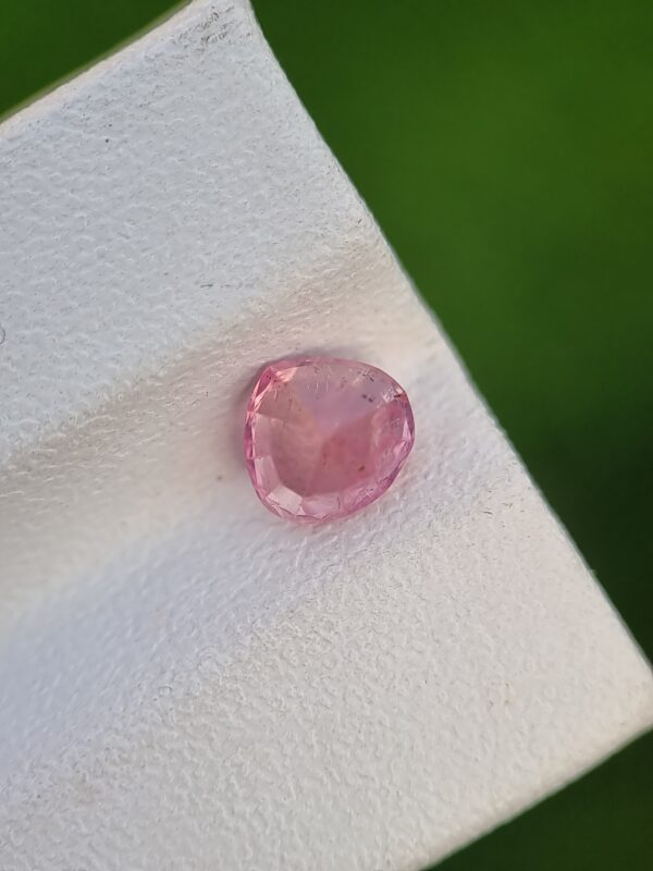 Natural pear shaped sapphire 1.06 ct orangish pink from Badakhshan, Afghanistan