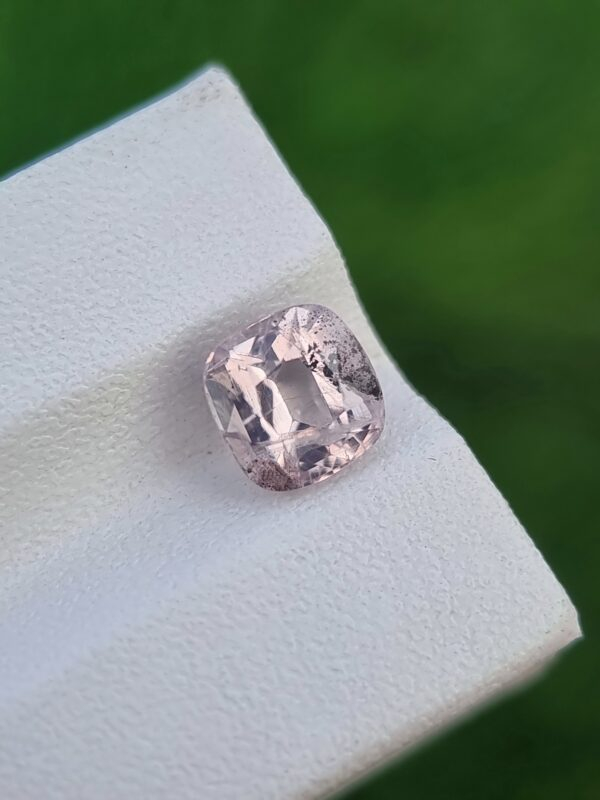 1.88 ct natural sapphire, cushion cut, very light pink, Afghanistan origin, untreated