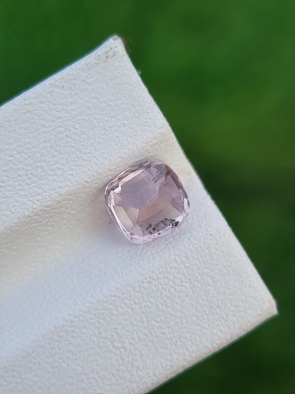 1.88 ct natural sapphire, cushion cut, very light pink, Afghanistan origin, untreated