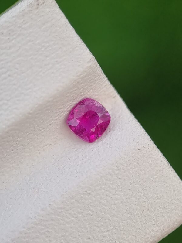 0.34 ct cushion-cut natural sapphire, slightly purplish pink, untreated, from Afghanistan