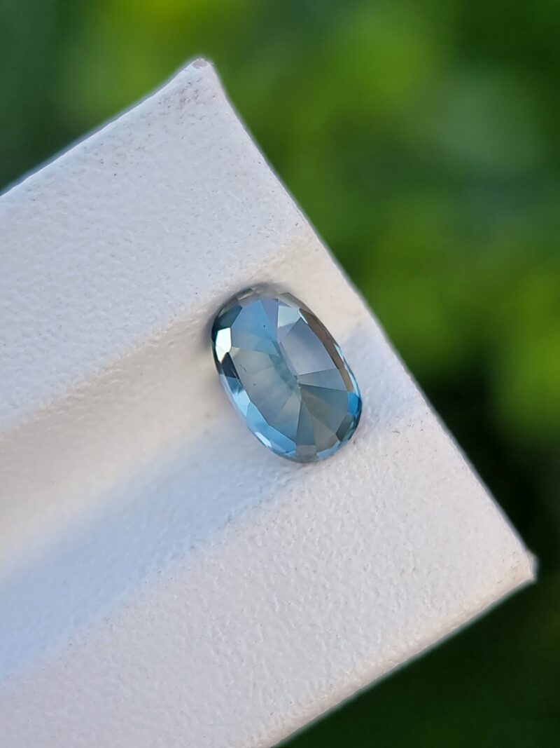 1.90 ct natural blue zircon with loupe-clean clarity and oval mixed cut