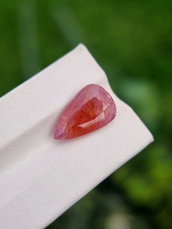 Natural Padparadscha Sapphire 6.68 ct Pear Cut – Orangish Pink, Untreated, Certified
