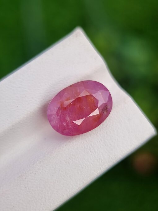 Natural Padparadscha Sapphire 7.56 ct Oval Cut – Orangish Pink, Untreated, Certified