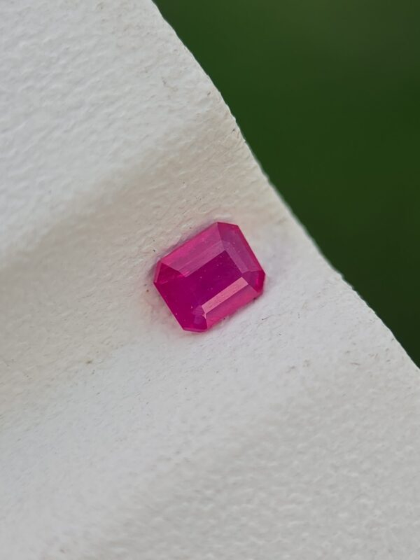 Natural Pinkish Red Ruby – 0.15 Ct Emerald-Cut, Untreated, Afghanistan