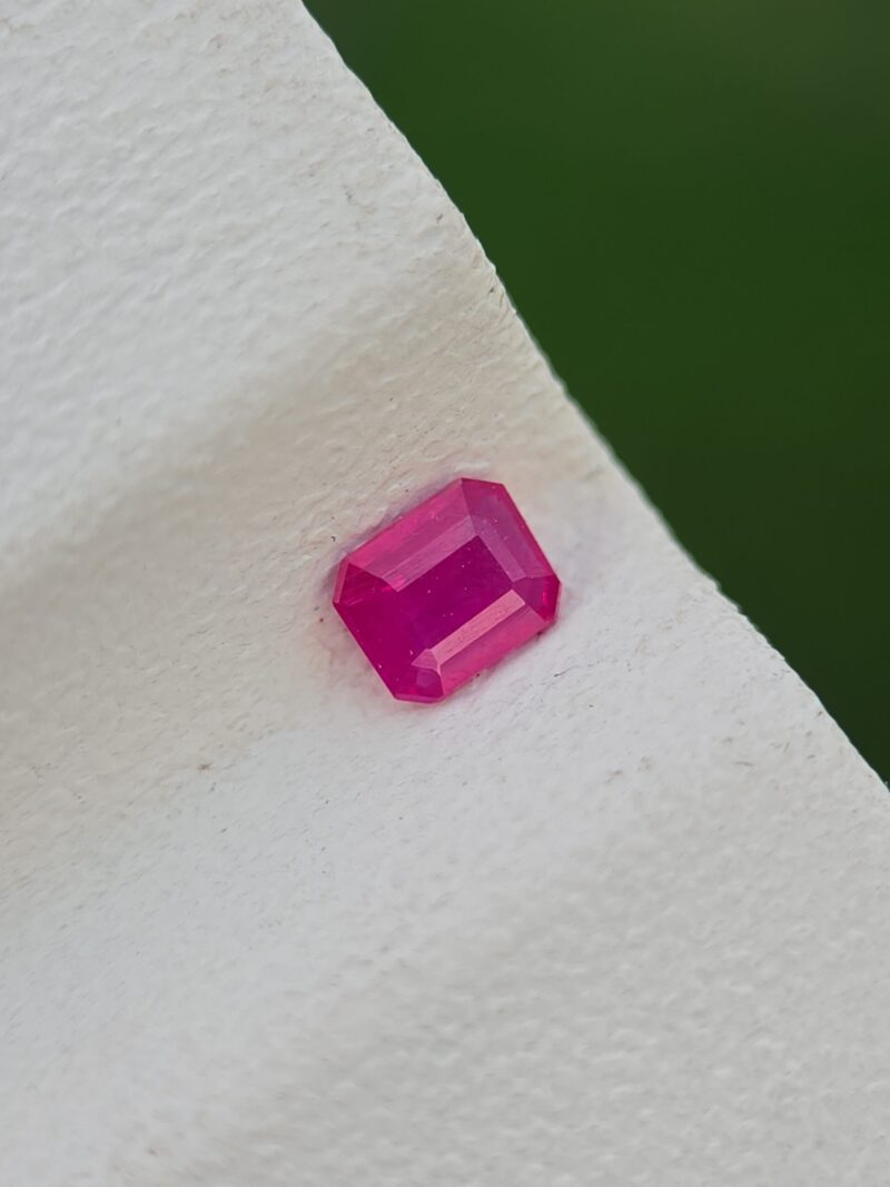 Natural Pinkish Red Ruby – 0.15 Ct Emerald-Cut, Untreated, Afghanistan