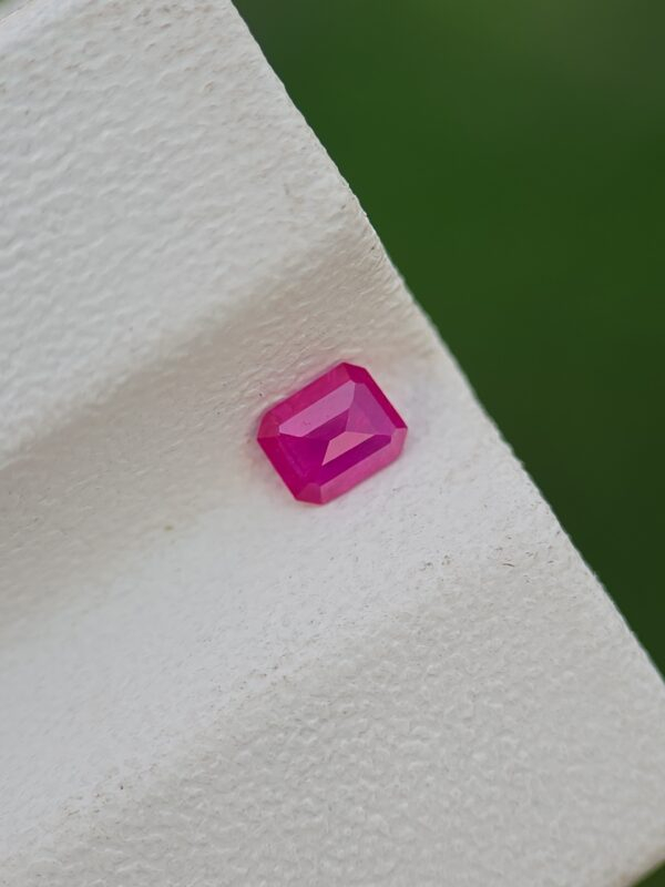 Natural Pinkish Red Ruby – 0.15 Ct Emerald-Cut, Untreated, Afghanistan