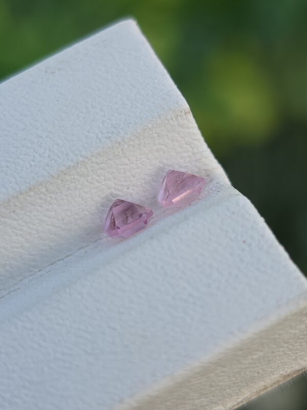 0.35 ct & 0.34 ct Light Pink Imperial Topaz Pair – Emerald Cut from Katlang