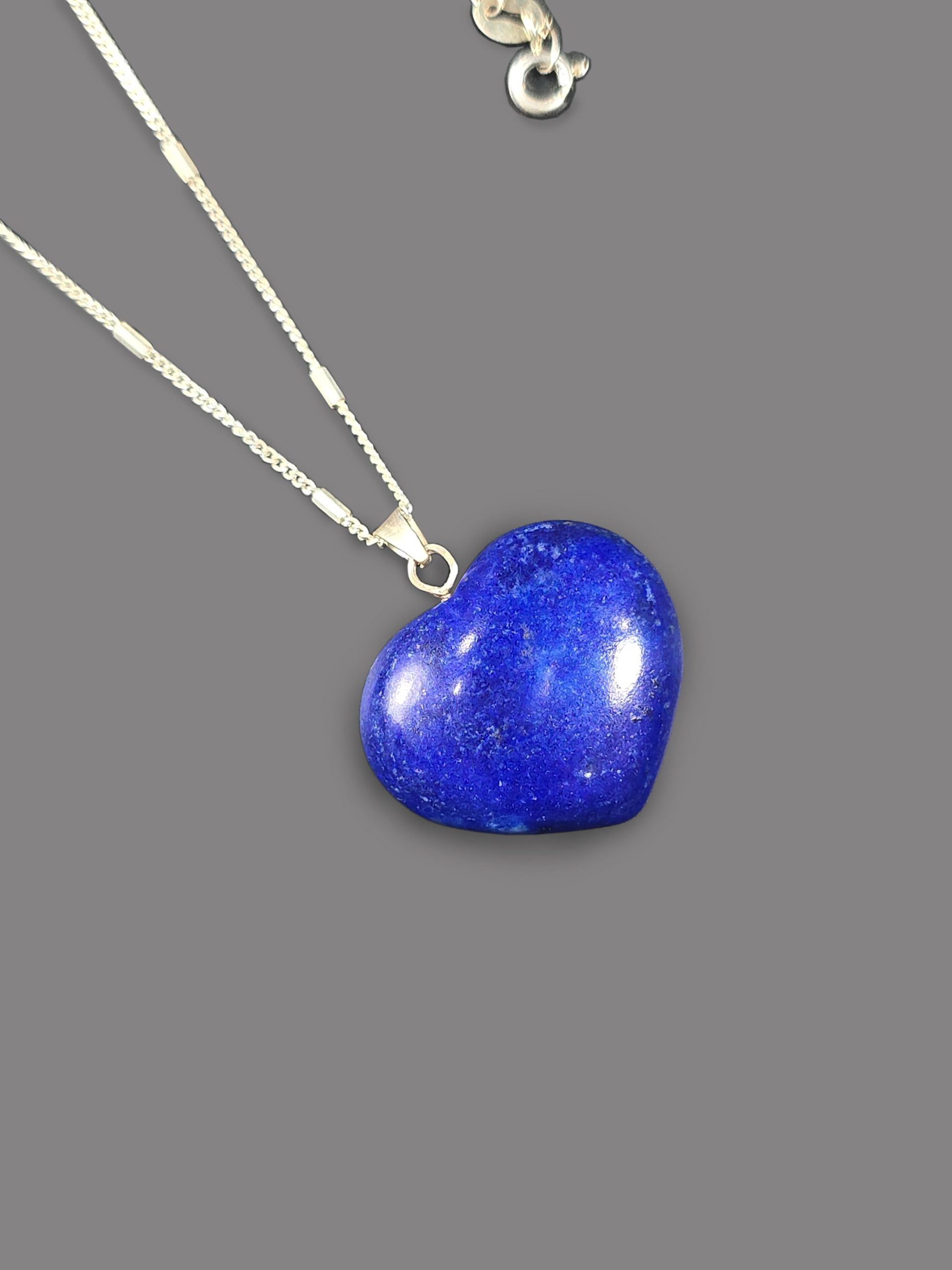 ★HARANG★ HR 280N_Lapis Lazuli Necklace Lapis Lazuli Heart Necklace – Natural & Sterling Silver