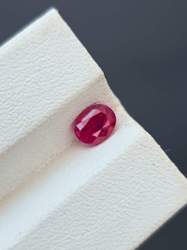 0.74 carat untreated oval cut natural red ruby from Afghanistan