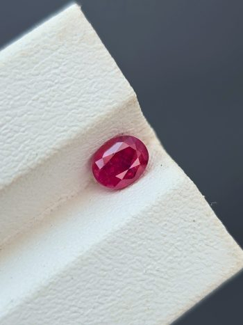 0.74 carat untreated oval cut natural red ruby from Afghanistan