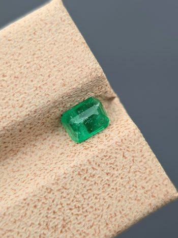 Natural 0.58 ct Transparent Green Emerald Cut from Swat Pakistan – Included Clarity, Untreated