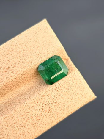 Natural 1.75 ct Green Emerald Emerald Cut from Swat Pakistan – Semi-Transparent