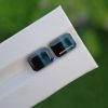 Natural blue and black bicolor emerald cut tourmaline pair 2.80 ct & 2.59 ct from Afghanistan