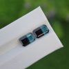 Natural blue and black bicolor emerald cut tourmaline pair 1.76 ct & 1.55 ct from Afghanistan