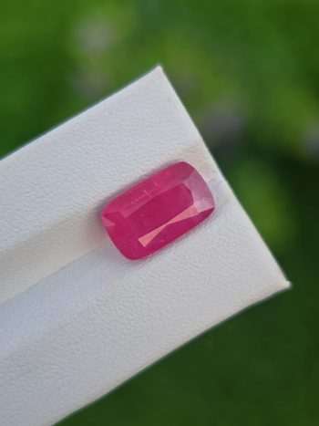 Natural pink rubellite cushion cut tourmaline 3.53 ct from Afghanistan