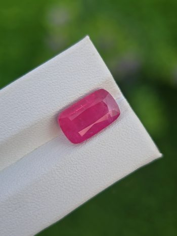 Natural pink rubellite cushion cut tourmaline 3.53 ct from Afghanistan
